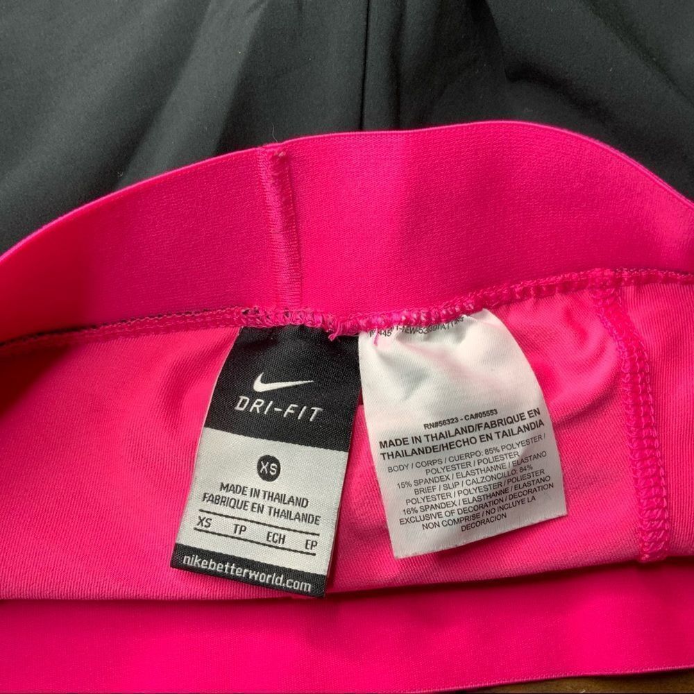 NIKE Dri Fit Black Pink Lined Running Shorts Size XS - Picture 10 of 11